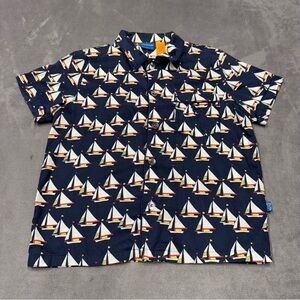 Peter Alexander Kids boy pajama top Navy Sailboat Shirt size 12 100%cotton